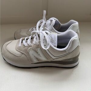 New Balance Cream and White Sneakers
